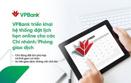 VPBank triển khai Đặt lịch hẹn Online cho khách tới ngân hàng