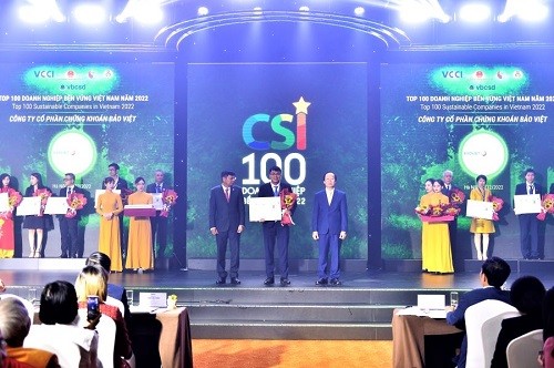 BVSC được vinh danh trong Top 100 doanh nghiệp bền vững 2022